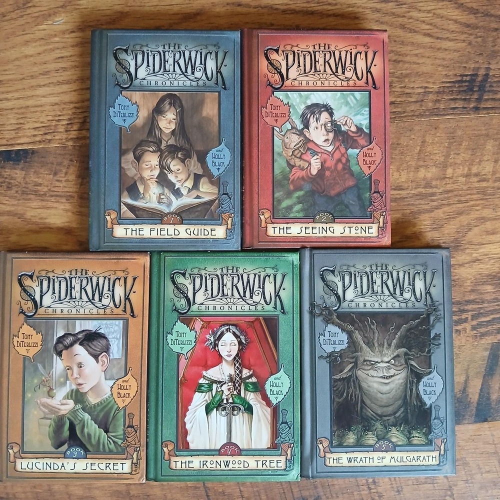 The Spiderwick Chronicles 1-5 Complete Set Lot Tony DiTerlizzi HC Books 2003 Vtg